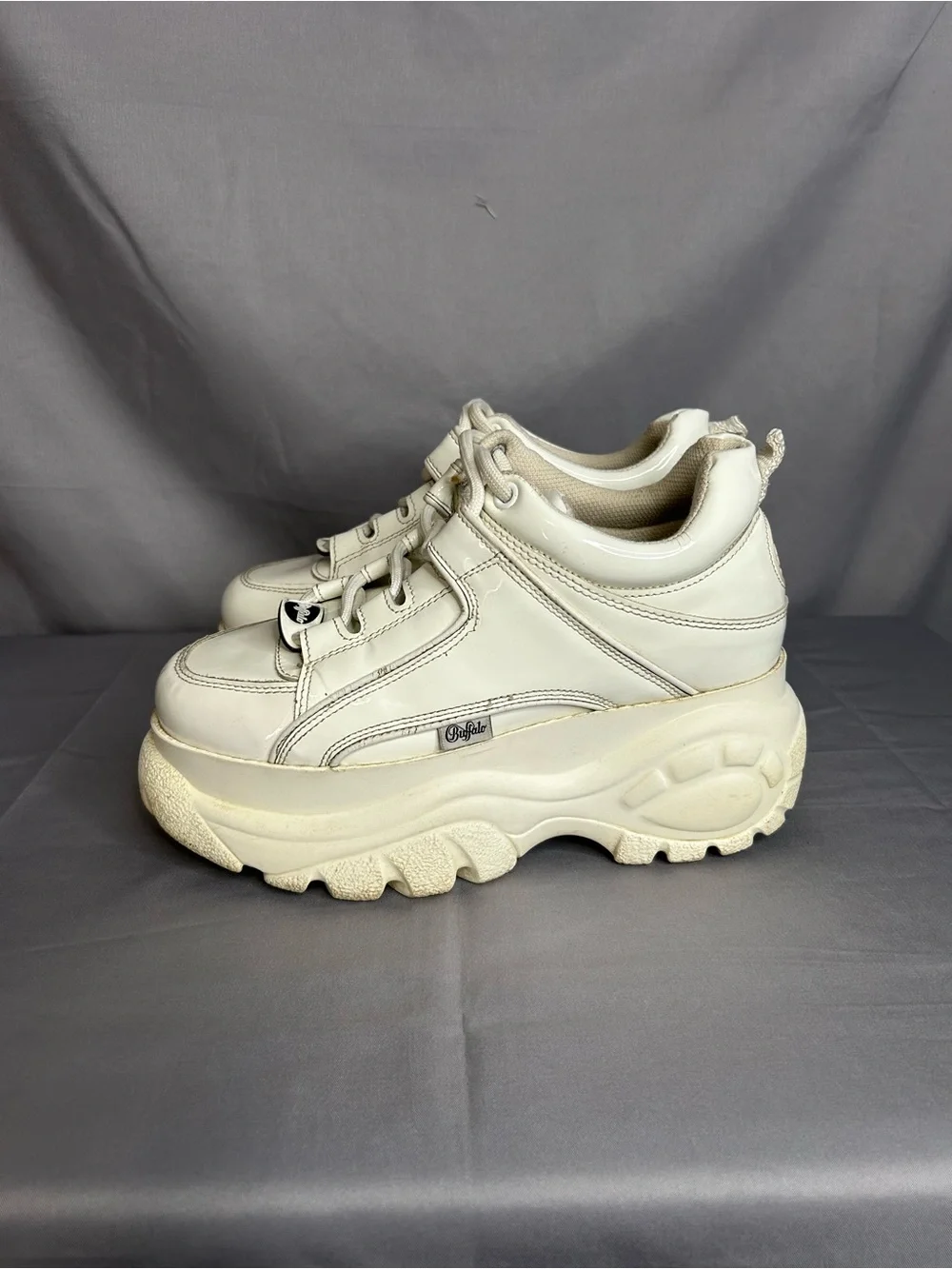 Buffalo 36 Classic Low Leather Platform Boots Shoes White Leather Women’s US 6